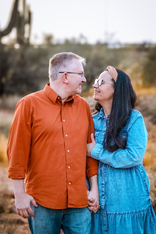 Couple portrait, complementary tones