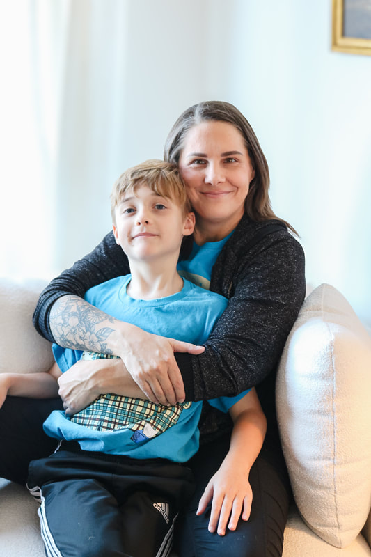 Mother and son portrait