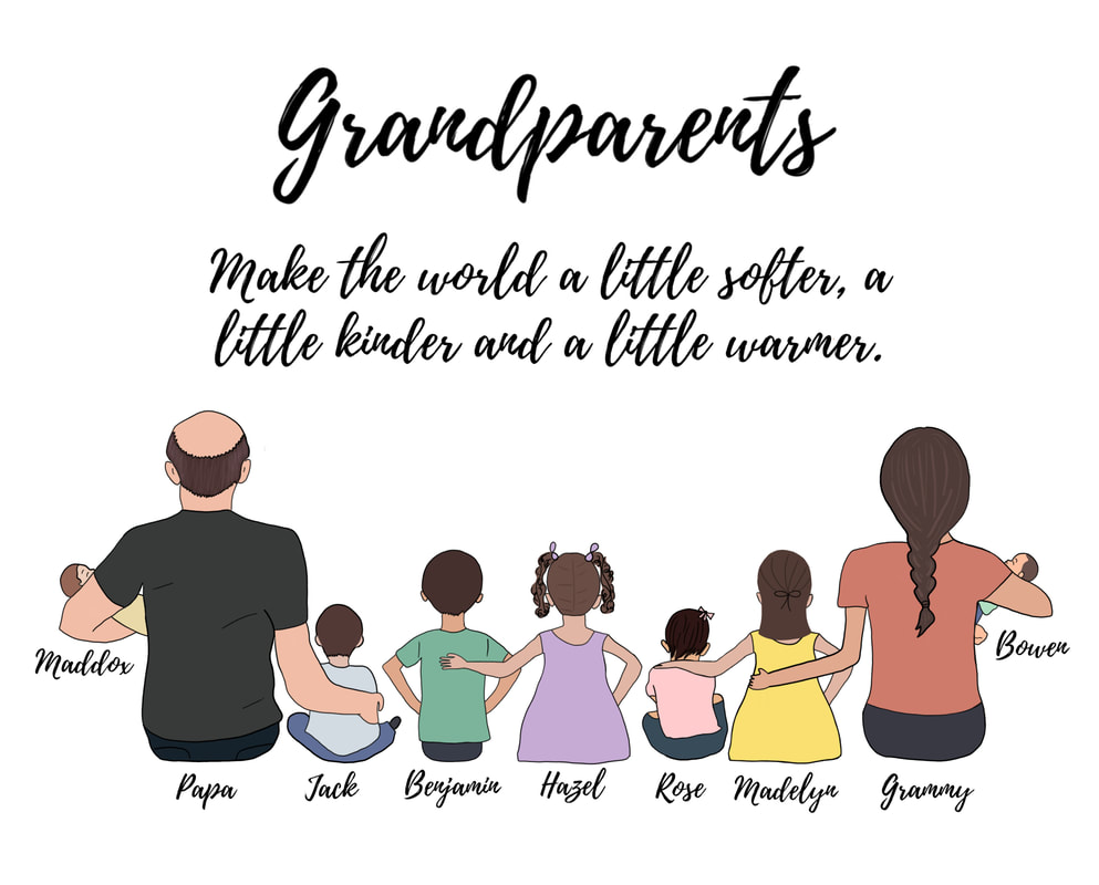 Grandparents family illustration
